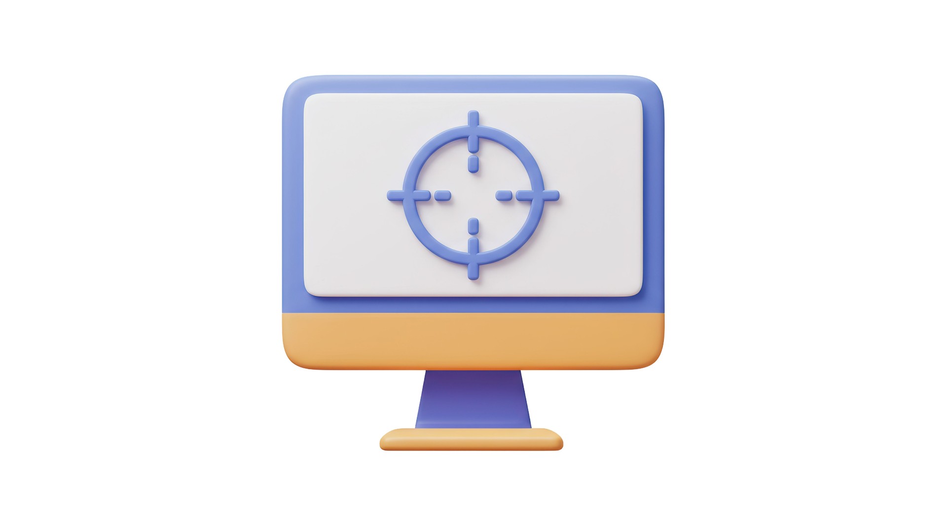 Isolated Computer Display with Target Crosshair Symbol